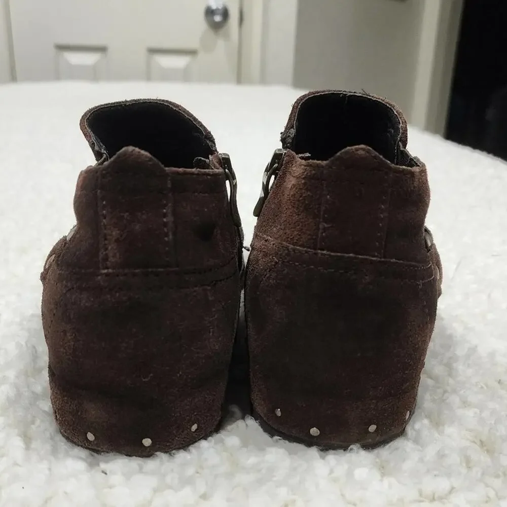 Donald J. PLINER Bakula chocolate brown suede leather boots size‎ 8